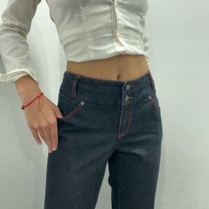 Y2K Bisou Bisou Mid Rise Black Jeans